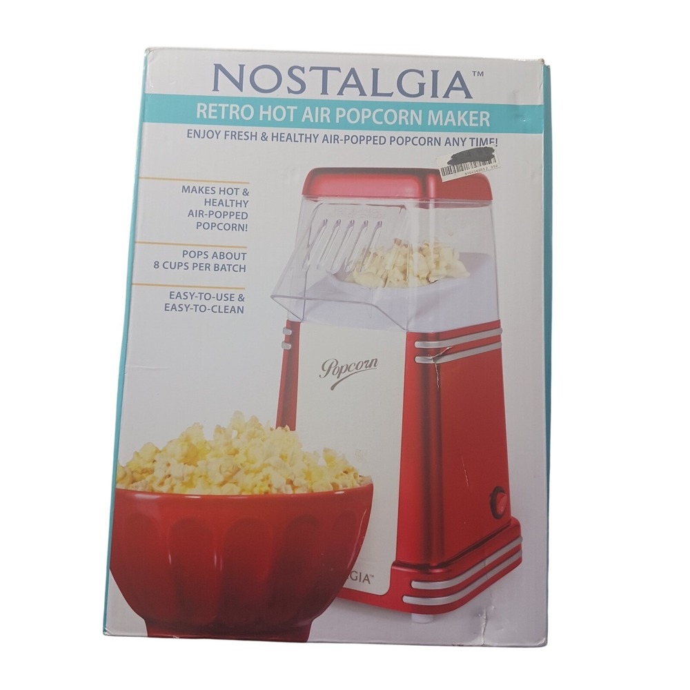 Nostalgia Retro Hot Air Popcorn Maker RHP310 Red 8 Cup Capacity Vintage Style